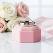 4mm Titanium Wedding Band with Diamond Option-Black Diamonds New York