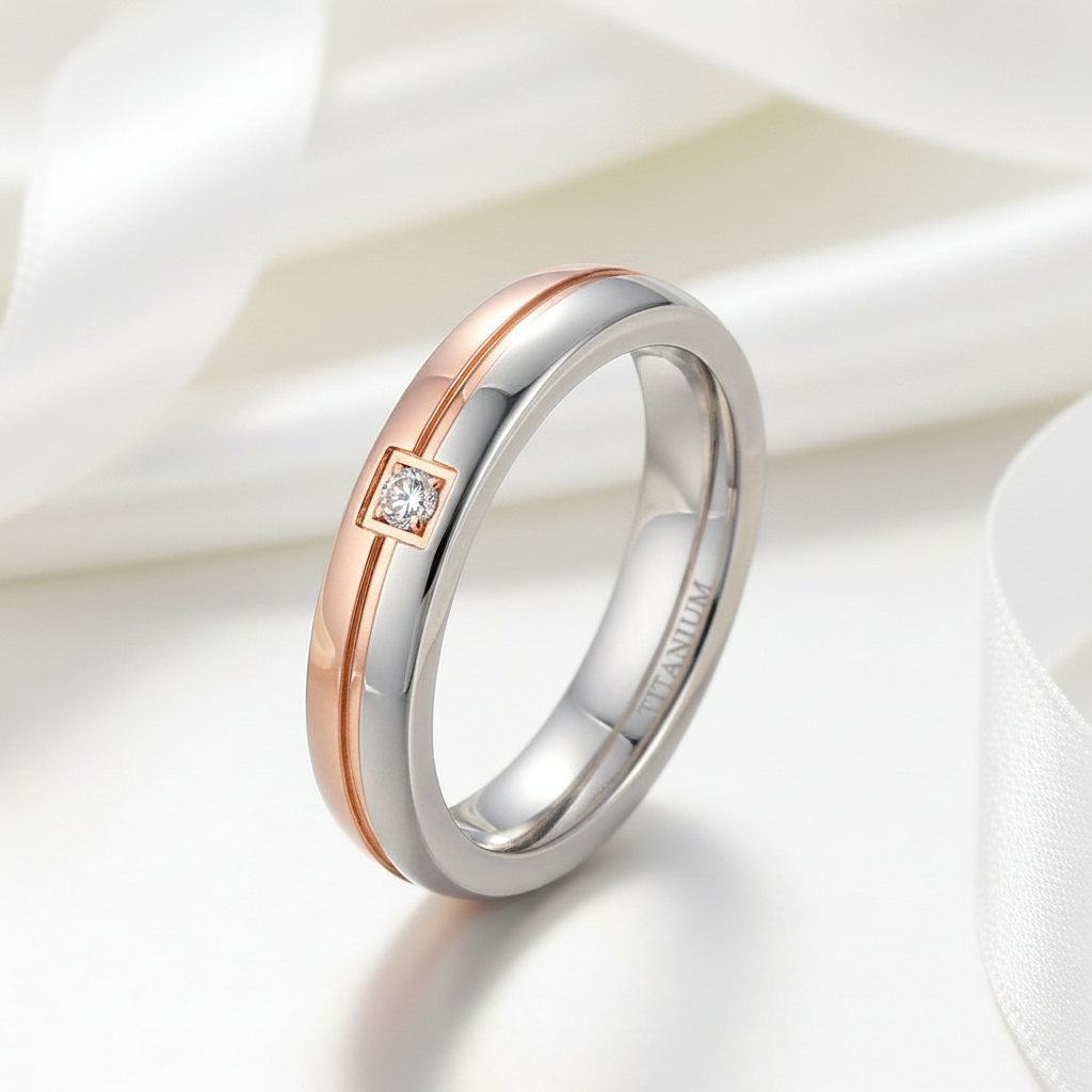 4mm Titanium Wedding Band with Diamond Option-Black Diamonds New York