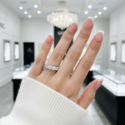 4mm Heart Diamond Eternity Wedding Band