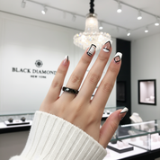 4mm Multi-Faceted Tungsten Wedding Band-Black Diamonds New York