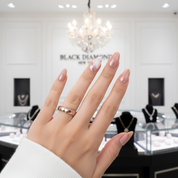 4mm Multi-Faceted Tungsten Wedding Band-Black Diamonds New York