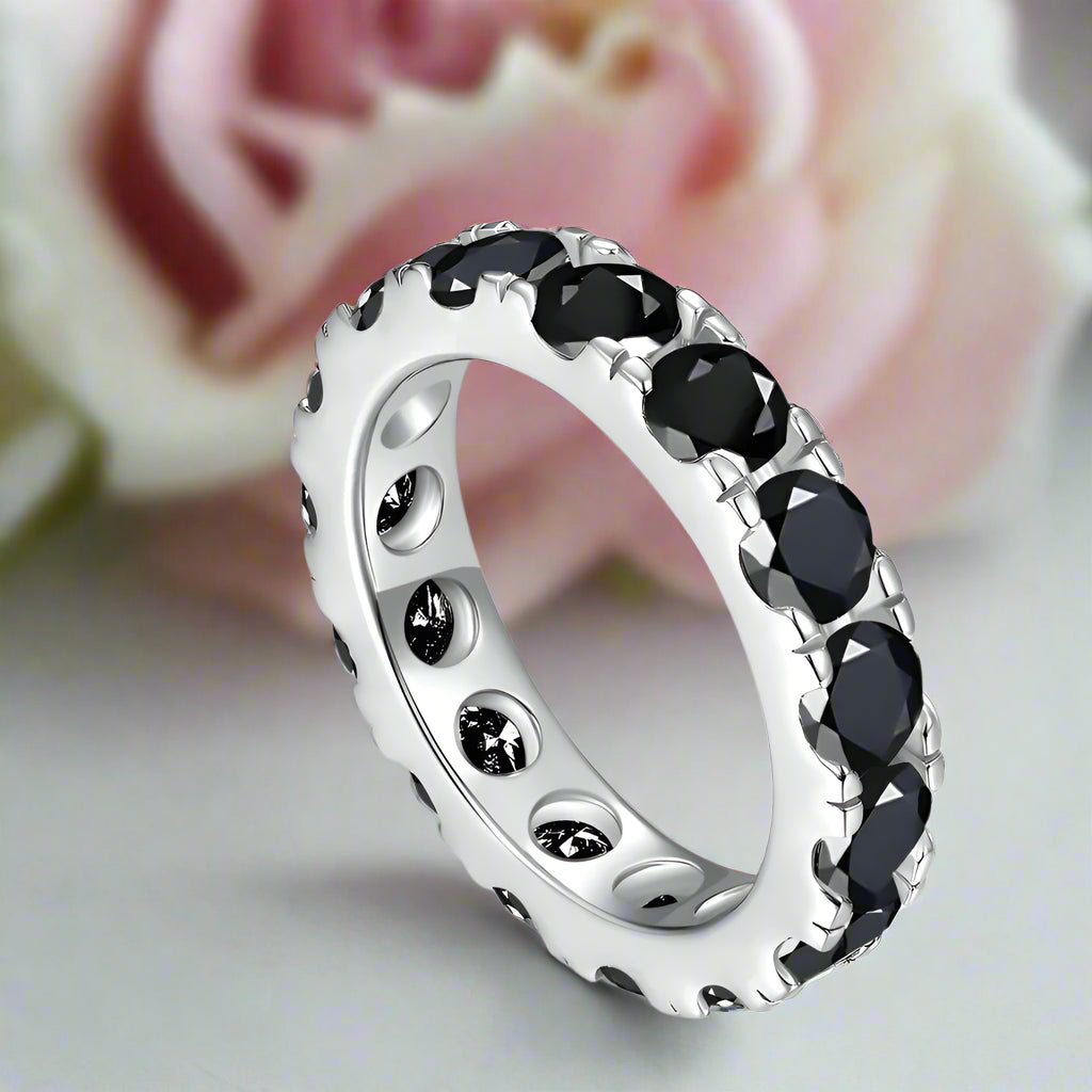 4mm Round Black Diamond Wedding Band-Black Diamonds New York