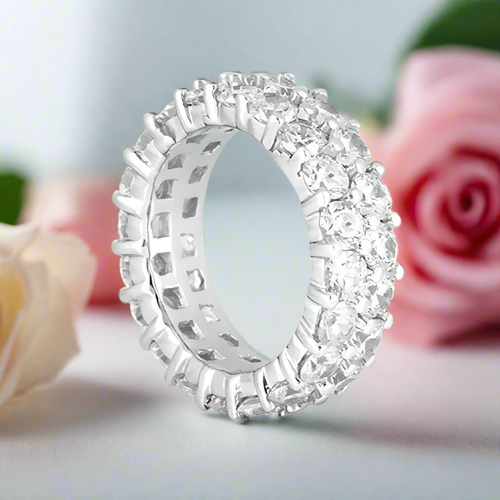 4mm Round Cut Diamond Eternity Wedding Band-Black Diamonds New York