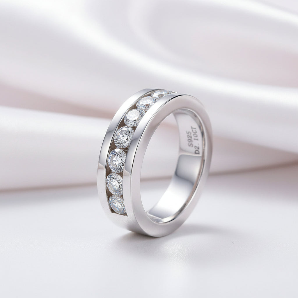 4mm Round Cut Diamond Option Ring Band-Black Diamonds New York