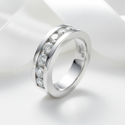 4mm Round Cut Diamond Option Ring Band-Black Diamonds New York