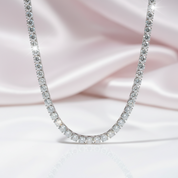 4mm Round Cut Diamond Tennis Necklace-Black Diamonds New York