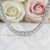 4mm Round Cut Diamond Tennis Necklace-Black Diamonds New York