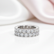 4mm Round Cut Diamond Option Eternity Wedding Band-Black Diamonds New York