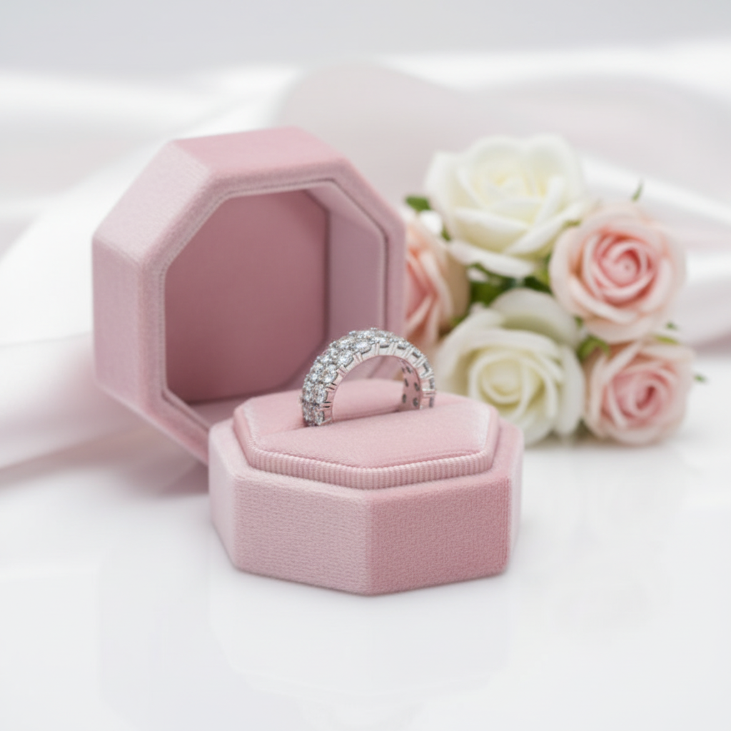 4mm Round Cut Diamond Option Eternity Wedding Band-Black Diamonds New York