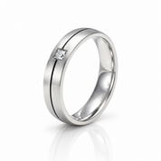 4mm Titanium Wedding Band with Diamond Option-Black Diamonds New York
