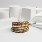 5 Wraps Handmade Natural Jasper Bohemian Bracelet-Black Diamonds New York