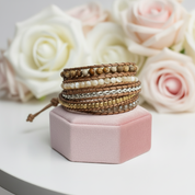 5 Wraps Handmade Natural Jasper Bohemian Bracelet-Black Diamonds New York