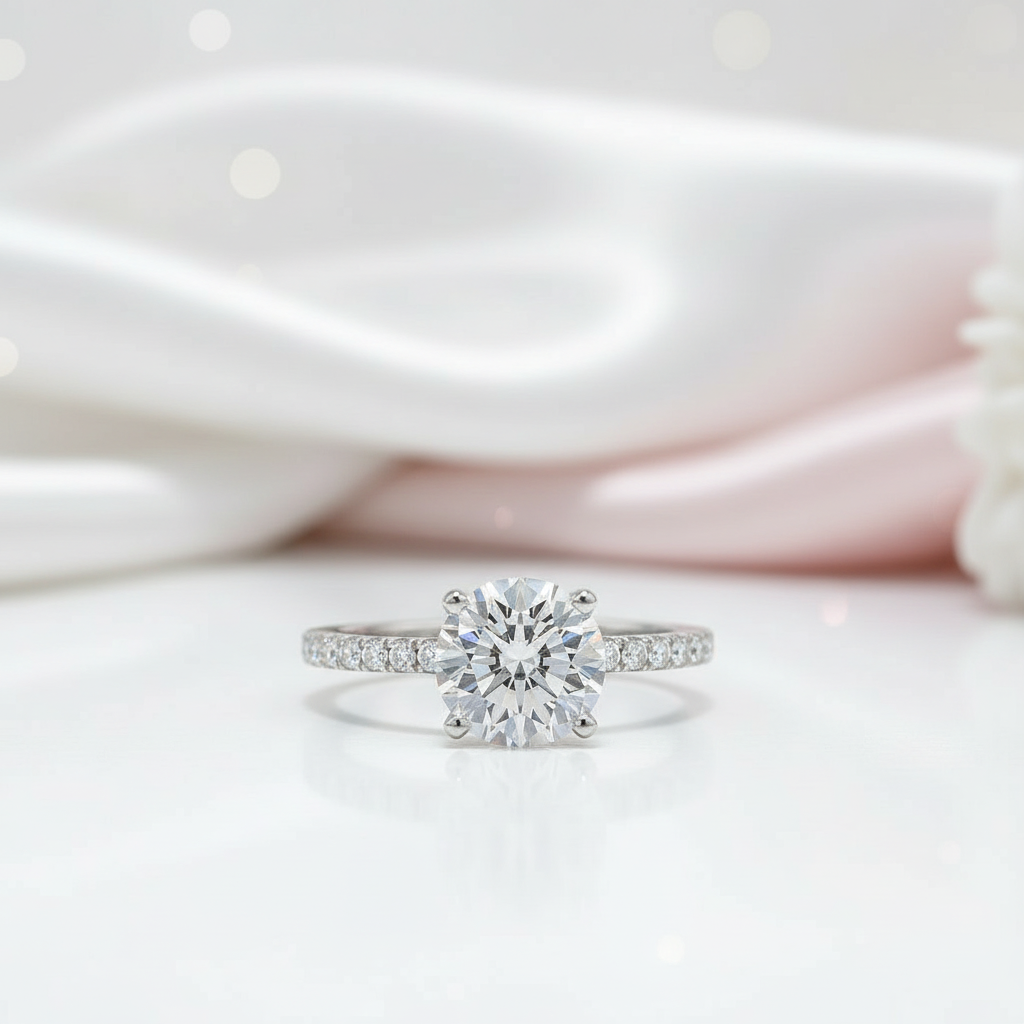 5.0 Ct Round Brilliant Cut Diamond Engagement Ring-Black Diamonds New York