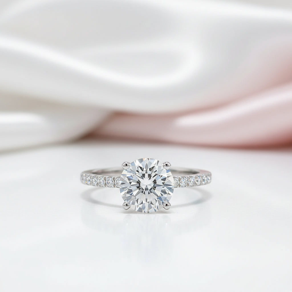 5.0 Ct Round Brilliant Cut Diamond Option Engagement Ring-Black Diamonds New York