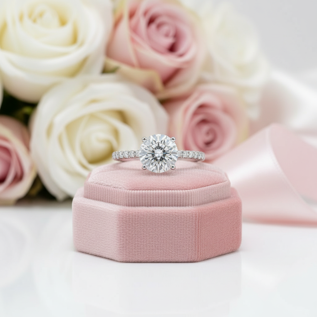 5.0 Ct Round Brilliant Cut Diamond Option Engagement Ring-Black Diamonds New York