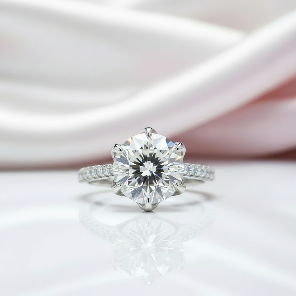 5.0 Ct Diamond Classic Engagement Ring-Black Diamonds New York