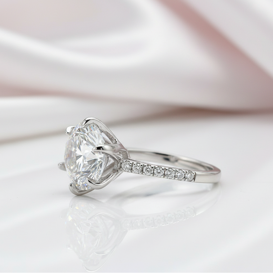 5.0 Ct Diamond Classic Engagement Ring-Black Diamonds New York