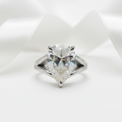 5.0 Ct Pear Cut Diamond Option Solitaire Engagement Ring-Black Diamonds New York