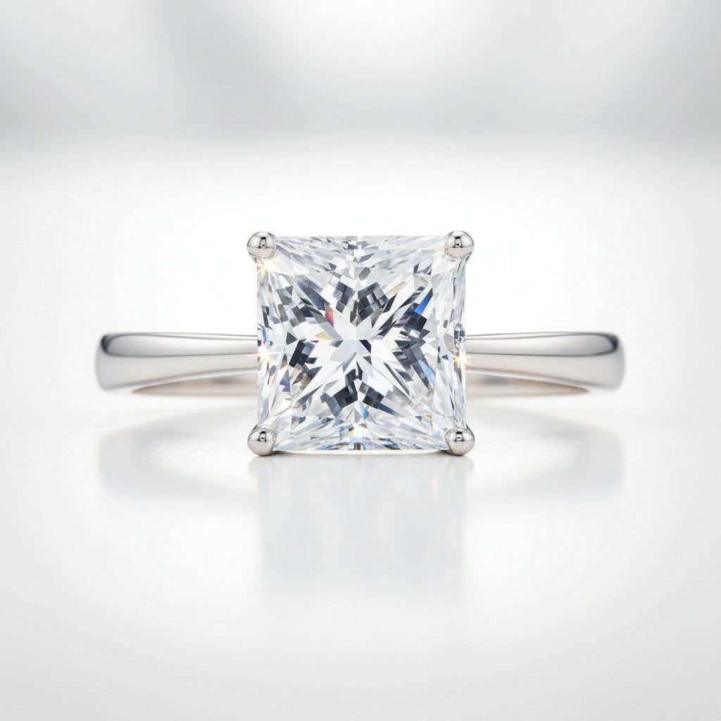 5.0 Ct Princess Cut Diamond Option Engagement Ring-Black Diamonds New York