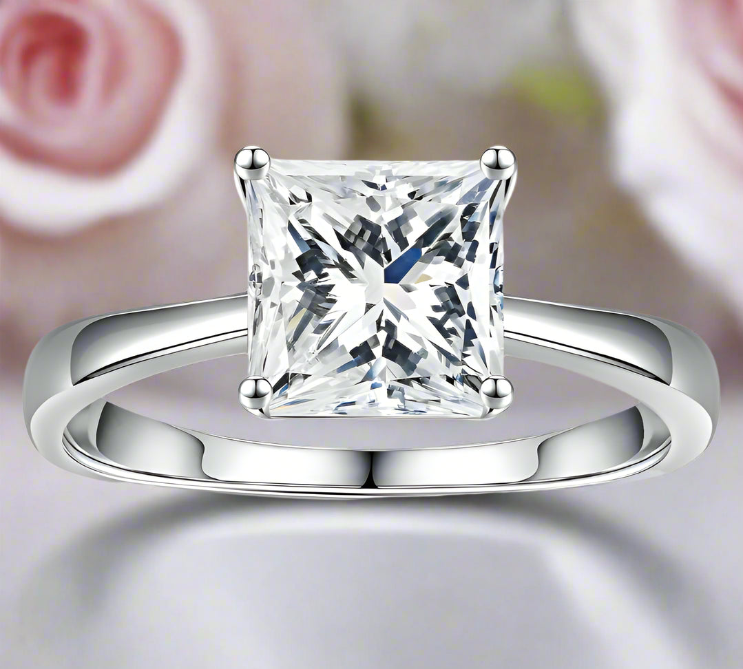 5.0 Ct Princess Cut Diamond Engagement Ring-Black Diamonds New York