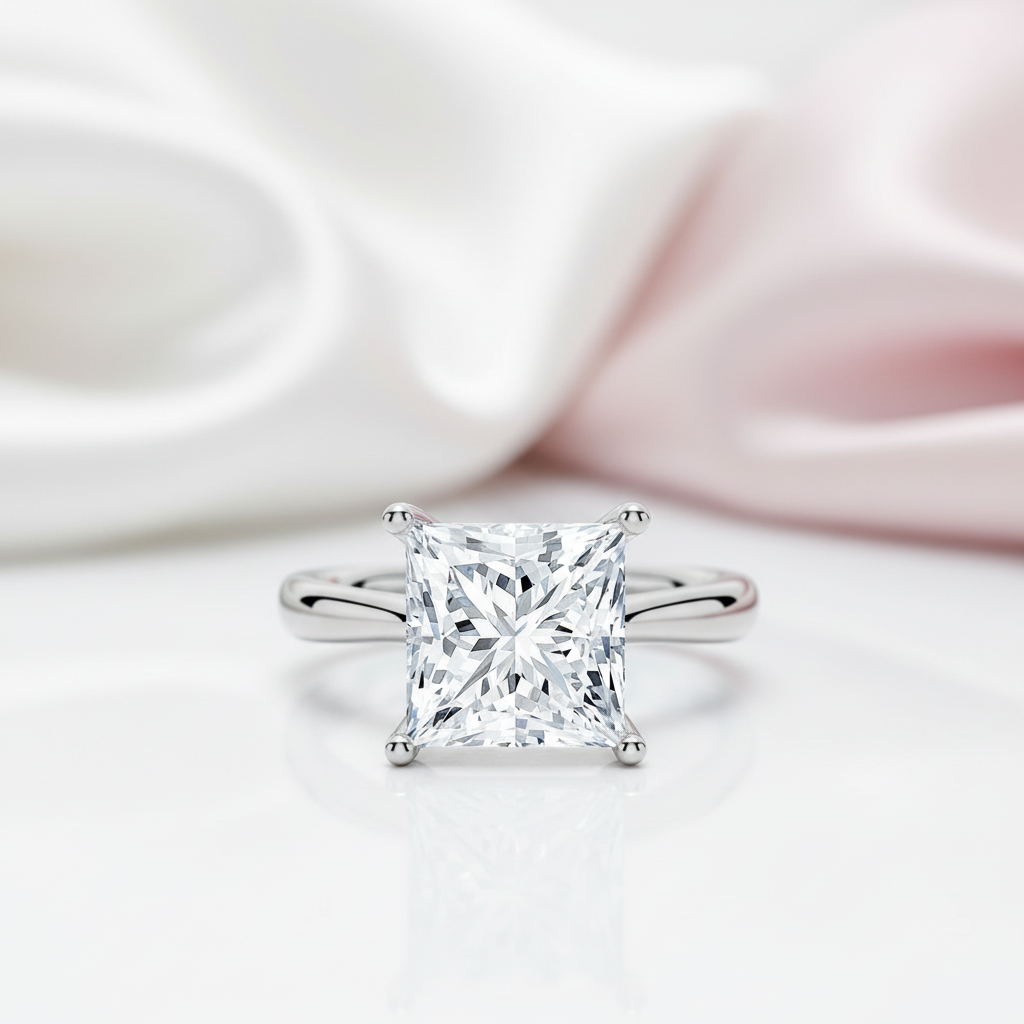 5.0 Ct Princess Cut Diamond Option Engagement Ring-Black Diamonds New York