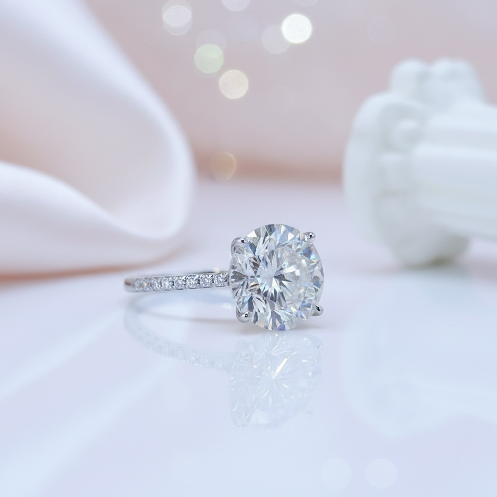 5.0 Ct Round Brilliant Cut Diamond Engagement Ring-Black Diamonds New York