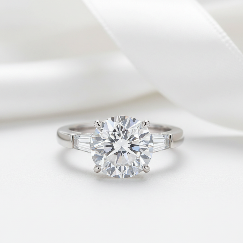 5.0 Ct Round Cut Diamond Option Engagement Ring-Black Diamonds New York