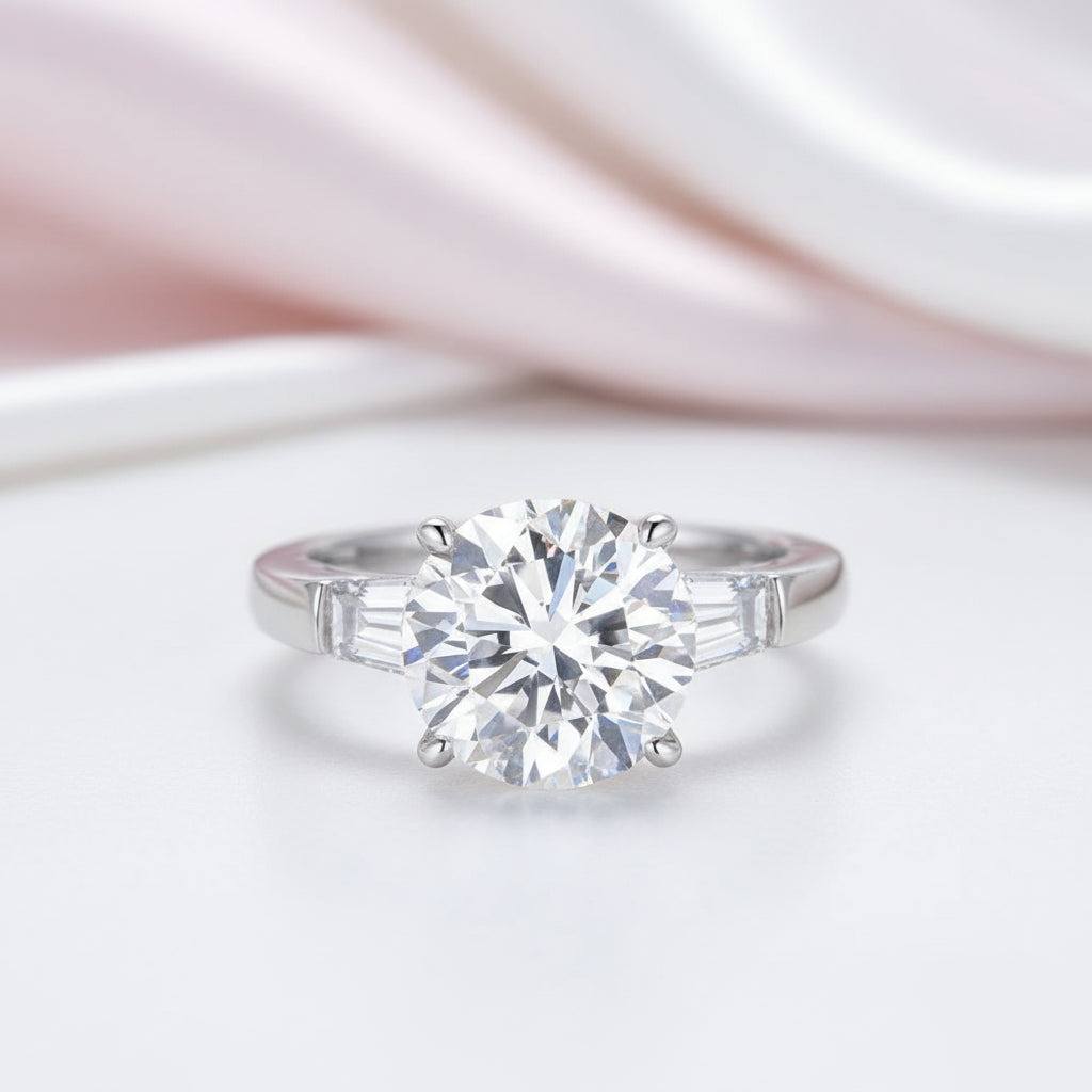 5.0 Ct Round Cut Diamond Option Engagement Ring-Black Diamonds New York