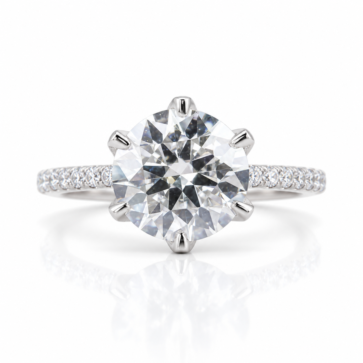 5.0 Ct Round Cut Diamond Option Engagement Ring-Black Diamonds New York