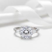 5.0 Ct Round Cut Diamond Option White Gold Engagement Ring-Black Diamonds New York