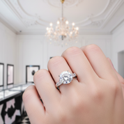 5.0 Ct Round Cut Diamond Option White Gold Engagement Ring-Black Diamonds New York