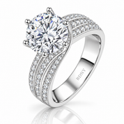 5.0 Ct Round Cut Full Diamond Option Ring-Black Diamonds New York