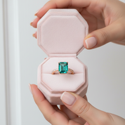 5.0ct Paraiba Tourmaline Radiant Cut Engagement Ring-Black Diamonds New York