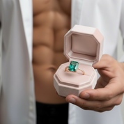 5.0ct Paraiba Tourmaline Radiant Cut Engagement Ring-Black Diamonds New York