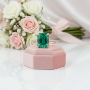 5.0ct Paraiba Tourmaline Radiant Cut Engagement Ring-Black Diamonds New York