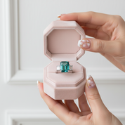 5.0ct Three-Stone Paraiba Tourmaline Radiant Cut Engagement Ring-Black Diamonds New York