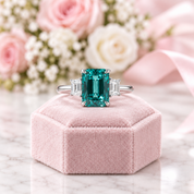 5.0ct Three-Stone Paraiba Tourmaline Radiant Cut Engagement Ring