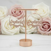 50-100MM Custom Name Hoop Earrings-Black Diamonds New York