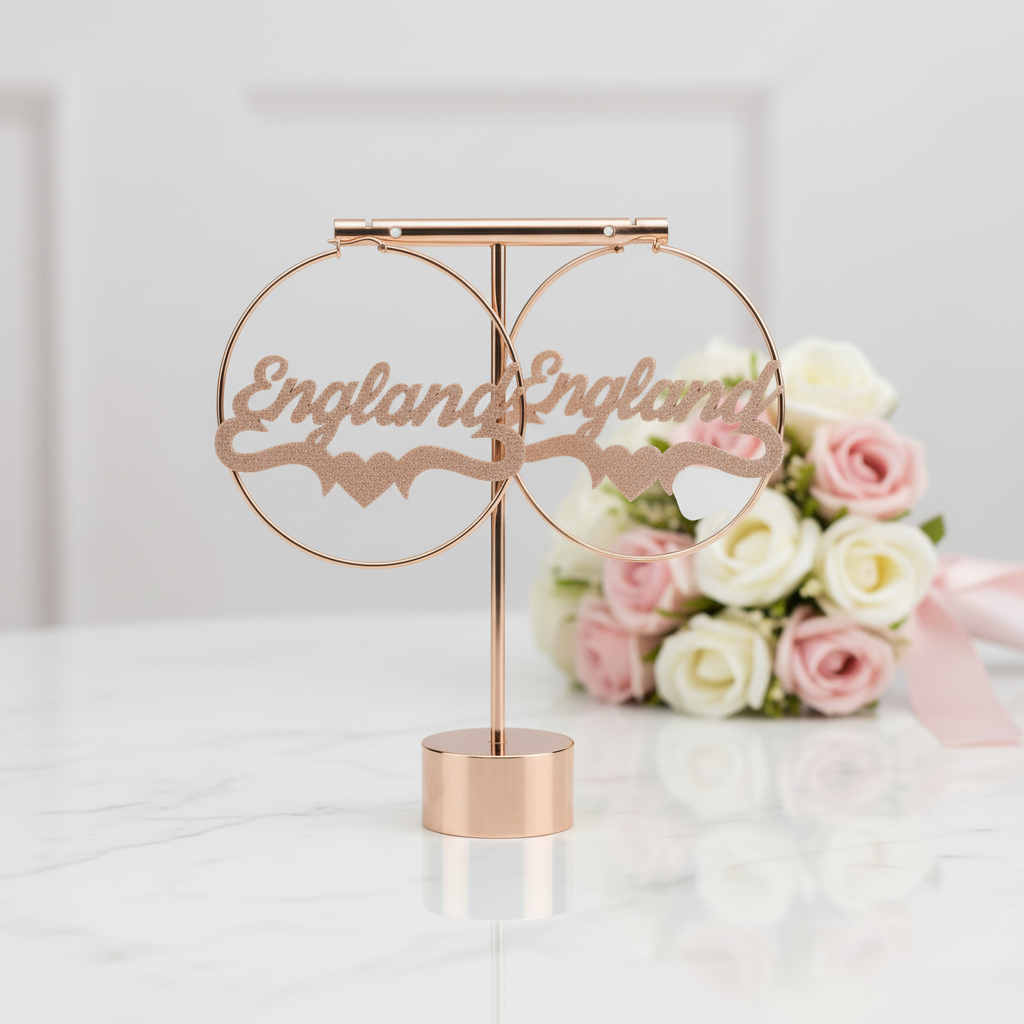 50-100MM Custom Name Hoop Earrings-Black Diamonds New York