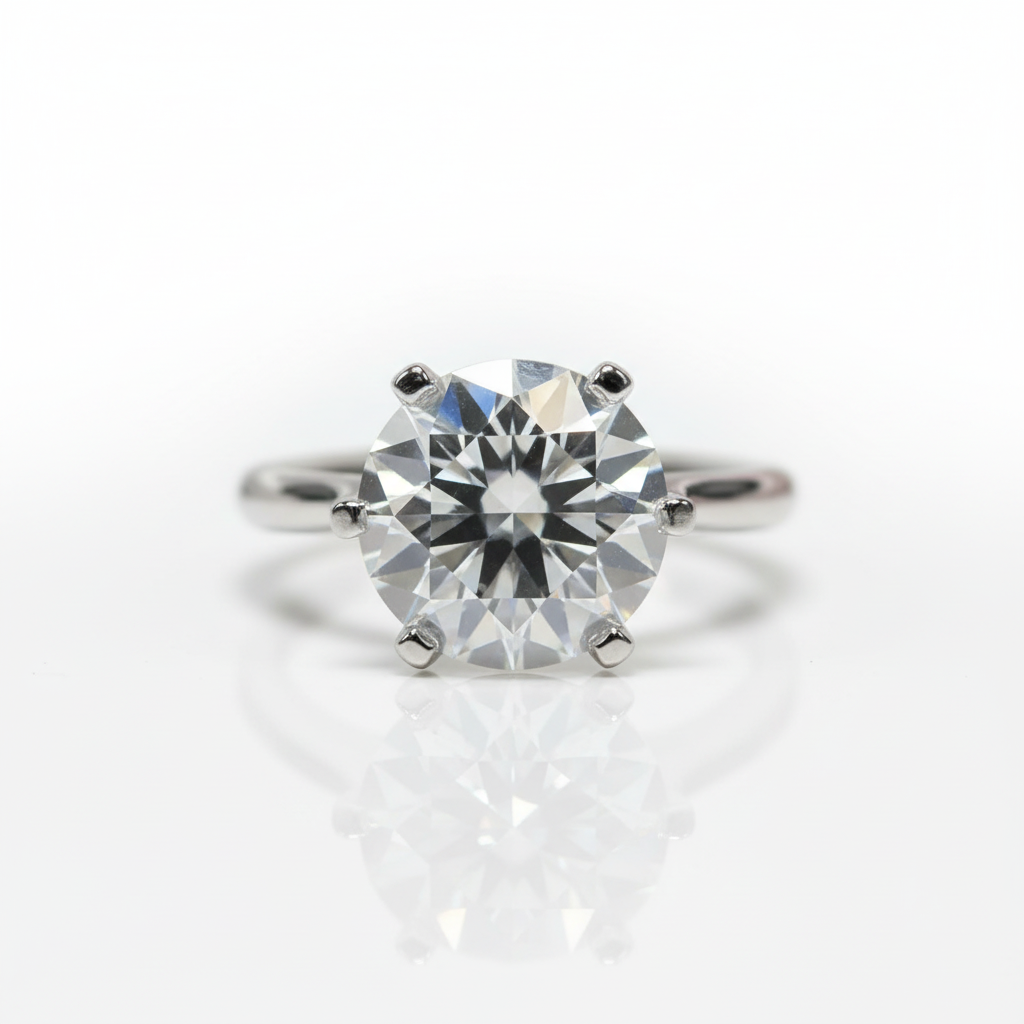 5.0 Carat Round Cut Diamond Option Engagement Ring-Black Diamonds New York