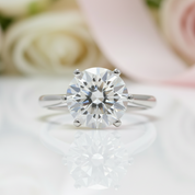 5.0 Carat Round Cut Diamond Option Engagement Ring-Black Diamonds New York