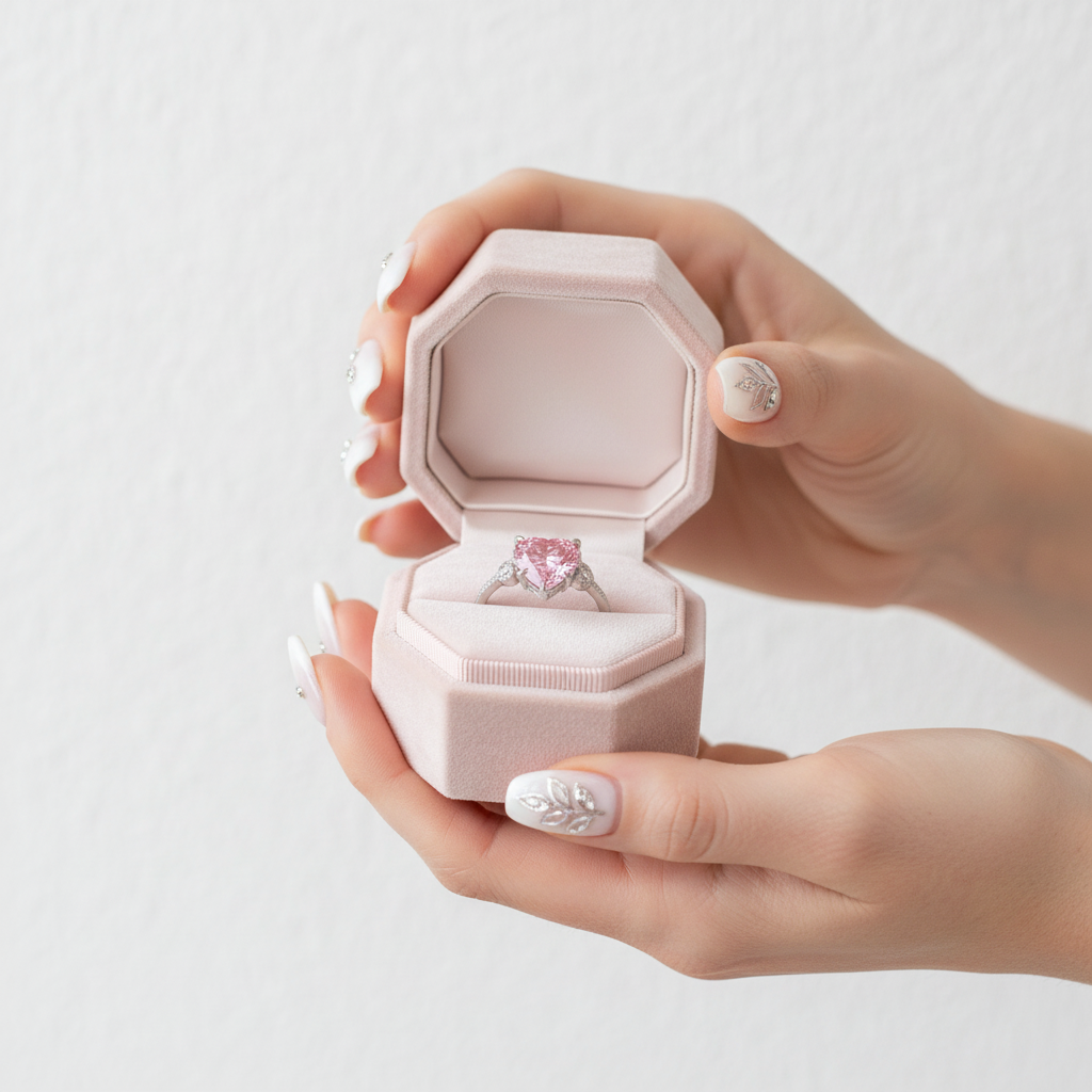 5.0 CT Pink Heart Cut Diamond Option Engagement Ring-Black Diamonds New York