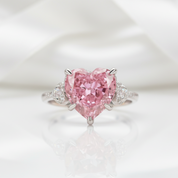 5.0 CT Pink Heart Cut Diamond Option Engagement Ring-Black Diamonds New York