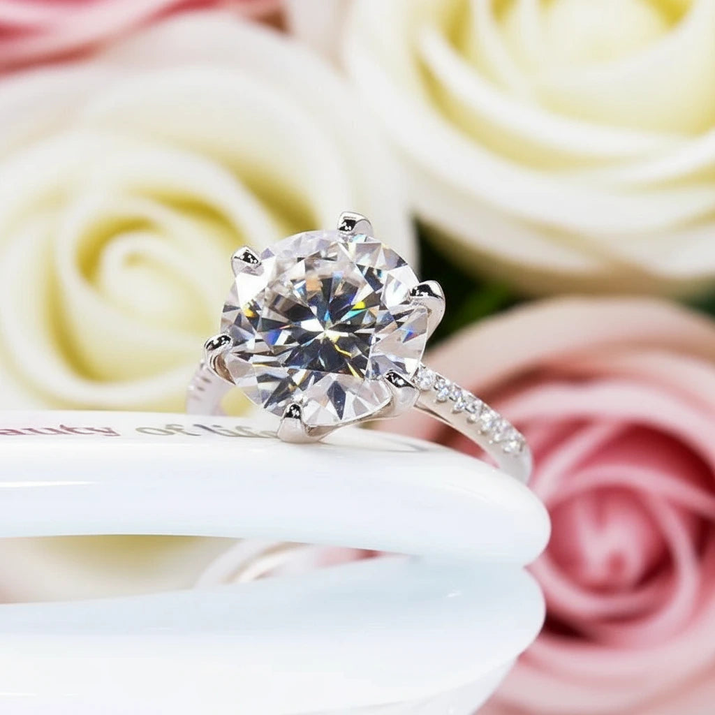 5.0 Ct Round Cut Diamond Engagement Ring-Black Diamonds New York