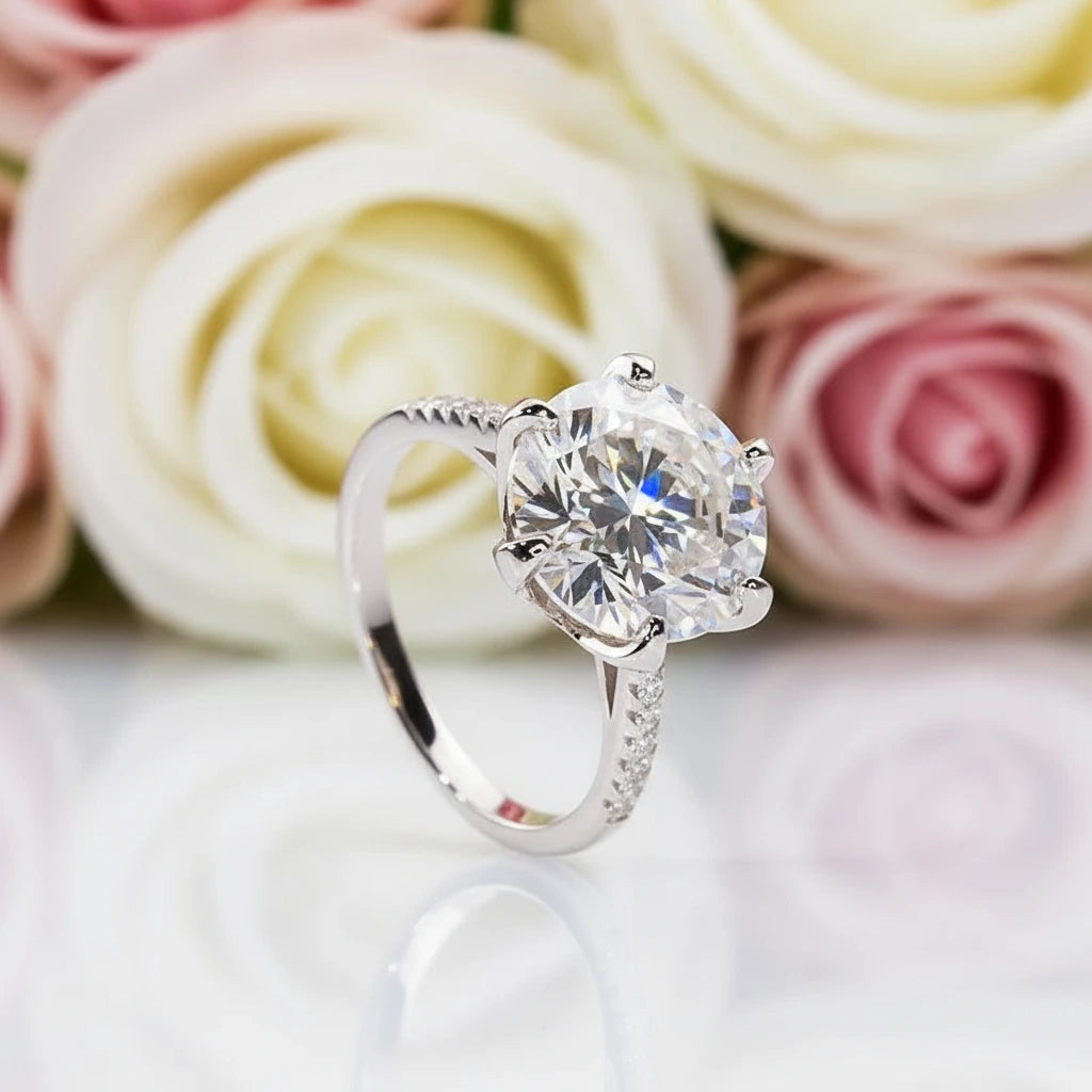 5.0 Ct Round Cut Diamond Engagement Ring-Black Diamonds New York