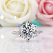 5.0 Ct Round Cut Diamond Engagement Ring-Black Diamonds New York