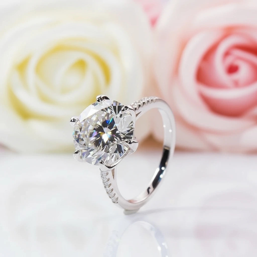 5.0 Ct Round Cut Diamond Engagement Ring-Black Diamonds New York