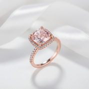 5.0ct Cushion Cut Diamond Pink Halo Engagement Ring-Black Diamonds New York