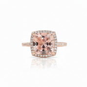 5.0ct Pink Cushion Cut Diamond Option Halo Engagement Ring-Black Diamonds New York