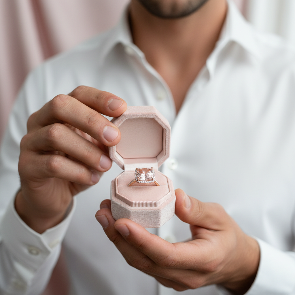 5.0ct Cushion Cut Diamond Pink Halo Engagement Ring-Black Diamonds New York